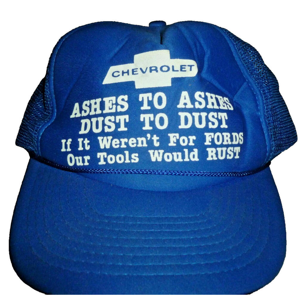Vintage‎ Chevrolet Hat Colorado Cap Mesh Snapback Blue OS  Ashes Ford Joke
